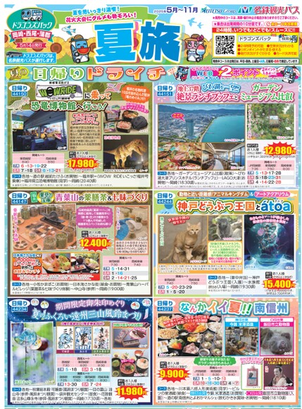 ドラゴンズパック「夏旅」岡崎・西尾版（5月～11月）