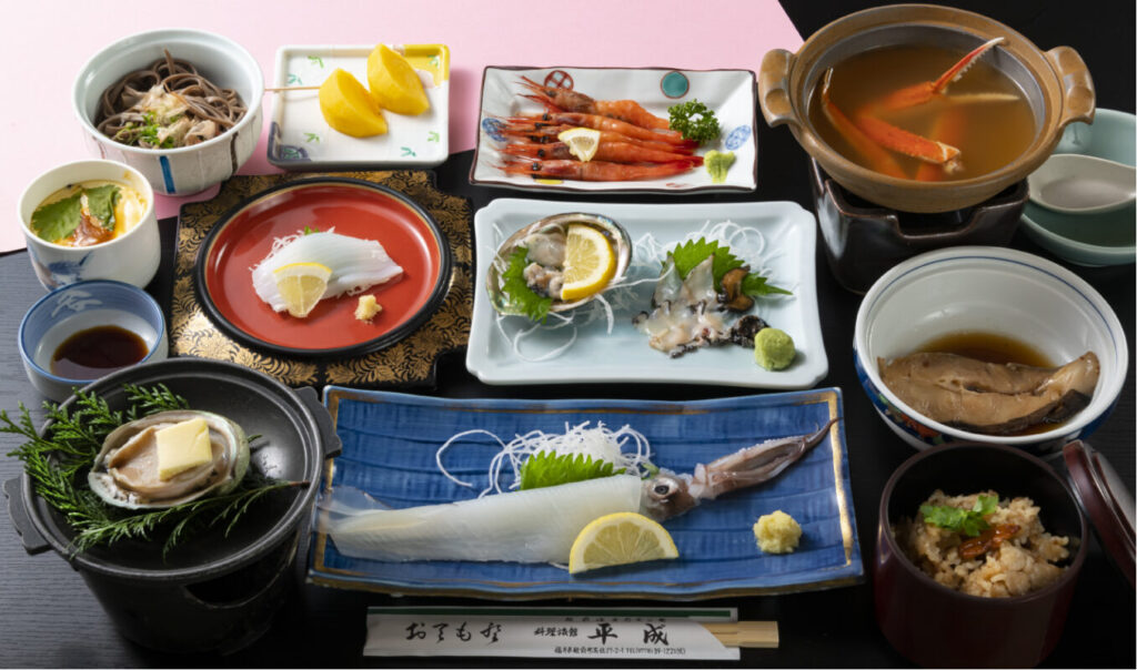 日帰り/活イカ・あわび越前夏会席とご当地ひんやりスイーツ