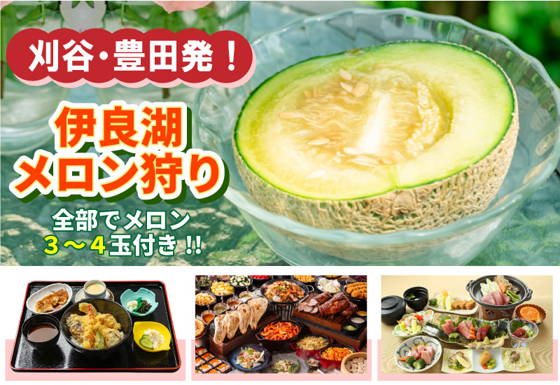 刈谷・豊田発！伊良湖メロン狩り３コース≪メロン全部で３～４玉付!!≫