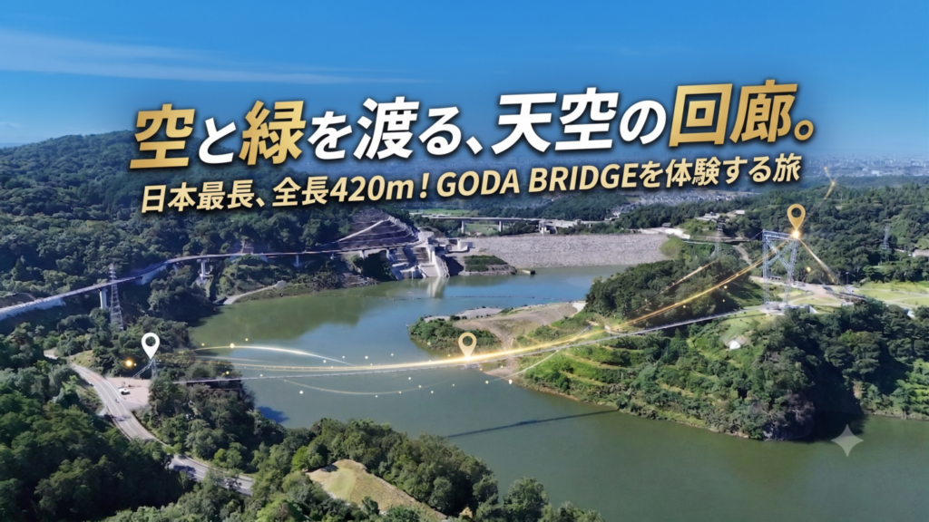 【日帰り】日本最長！420ｍの歩行者専用吊橋　ＧＯＤＡ　ＢＲＩＤＧＥで空を歩こう！🎀２㌽