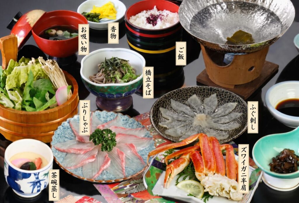 【日帰り】豪華冬味覚　ぶり・かに・ふぐ御膳と日本三景天橋立